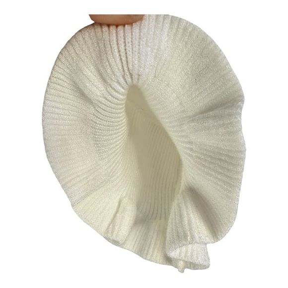 Sioni White Full Embellished Sleeves Sweater Exaggerated Sleeves XL Maximalist - Picture 13 of 16